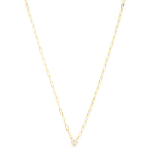Dainty Heart Charm Oval Link Metal Necklace
